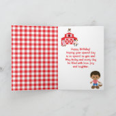 ファームレッドバーンアフリカンアメリカンボーイハッピーバースデー カード (内部)