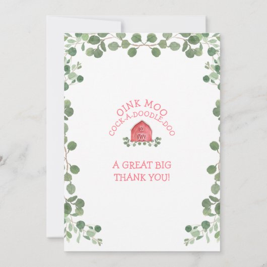 ファームレッドバーンフリージ誕生日サンキューカード 招待状 (裏面)