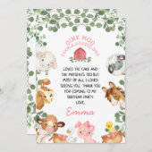 ファームレッドバーンフリージ誕生日サンキューカード 招待状 (正面/裏面)