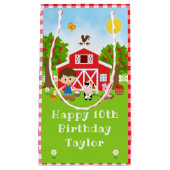 ファームレッドバーンブラウンヘアボーイハッピーバースデー スモールペーパーバッグ (正面)