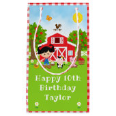 ファームレッドバーンブラックヘアガールハッピーバースデー スモールペーパーバッグ (正面)