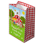 ファームレッドバーンブロンドヘアガールハッピーバースデー ミディアムペーパーバッグ (裏面アングル)