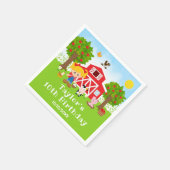 ファームレッドバーンブロンドヘアガールバースデーパーティー スタンダードカクテルナプキン (角)