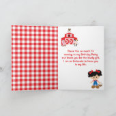 ファームレッド誕生日ブラックヘアガール サンキューカード (内部)