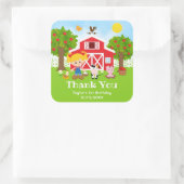 ファームレッド誕生日ブロンドヘアガールサンキューユー スクエアシール (バッグ)