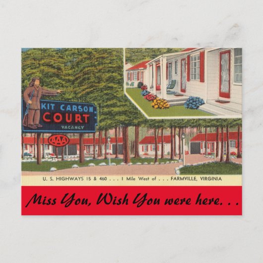 ファームヴィル・ヴァージニア、キット・カーソン・コート ポストカード (正面)