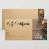 ファームヴィンテージクリスマスギフトバウチャークラフト紙 (正面/裏面)