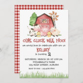 ファーム伝統的テーマ誕生日招待状 招待状 (正面/裏面)