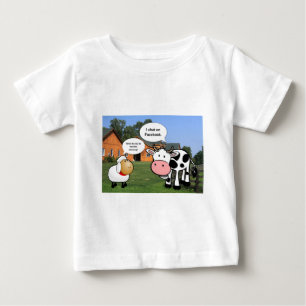 ファーム動物のかわいい漫画のおもしろいFacebookチャット ベビーTシャツ