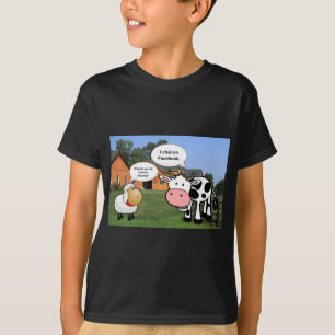 ファーム動物のかわいい漫画のおもしろいFacebookチャット Tシャツ