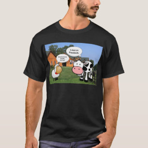 ファーム動物のかわいい漫画のおもしろいFacebookチャット Tシャツ