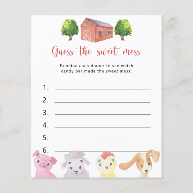 ファーム動物 – 甘い混乱ゲームを推測 (正面)