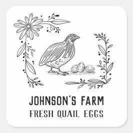 ファーム名 |リース |ウズラの卵 |ヴィンテージ|黒 スクエアシール