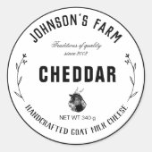 ファーム名 |リース |ヤギのミルクチーズ |ヴィンテージ ラウンドシール (正面)