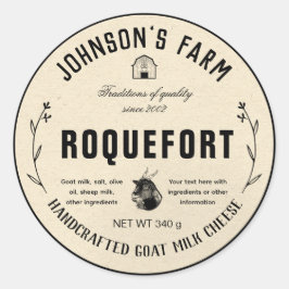 ファーム名 |リース |ヤギのミルクチーズ |ヴィンテージ | ラウンドシール