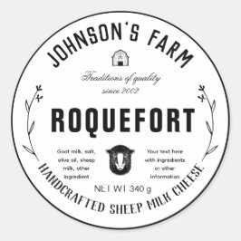 ファーム名 |リース | Sheep Milkチーズ |ヴィンテージ| ラウンドシール