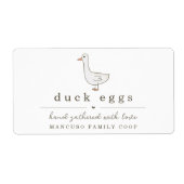 ファーム向け個人用に設定されたダック卵カートンラベル、Coop ラベル (正面)