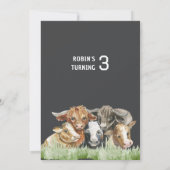 ファーム後を追テーマザ・ヘルド3歳の誕生日 招待状 (裏面)