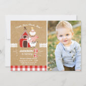 ファーム招待状誕生日オールドマクドナルドカントリー 招待状 (正面)