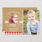 ファーム招待状誕生日オールドマクドナルドカントリー 招待状 (正面/裏面)