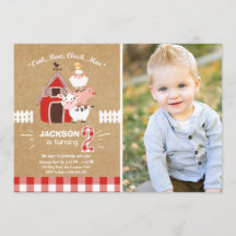 ファーム招待状誕生日オールドマクドナルドカントリー