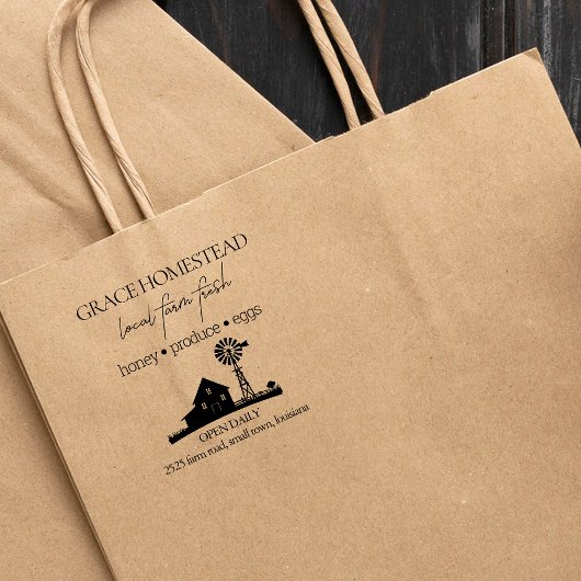 ファーム新鮮なプロデュース納屋農家市場の名前を追加 ラバースタンプ