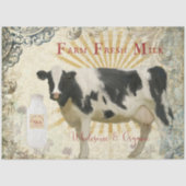 ファーム新鮮な黒n白い牛と太陽光線デコページ 薄葉紙 (正面)