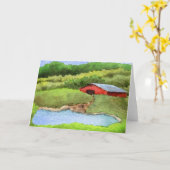 「ファーム池#1」国道グリーティングカード カード (黄色い花)