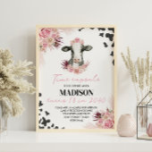 ファーム牛誕生日時間カプセル標識 ポスター