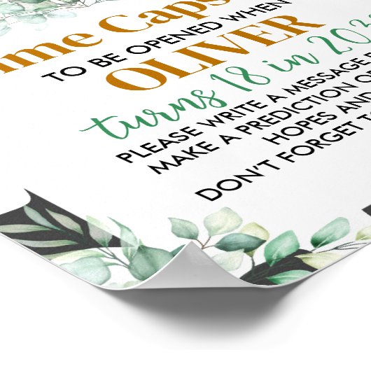 ファーム牛誕生日時間カプセル標識 ポスター (角)