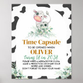 ファーム牛誕生日時間カプセル標識 ポスター (正面)