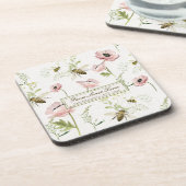 ファーム甘いファームファミリー名ポピー、蜂の野花 コースター (左側)