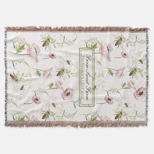 ファーム甘いファームファミリー名ポピー、蜂の野花 スローブランケット (正面)