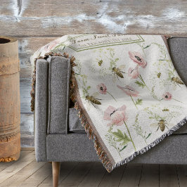 ファーム甘いファームファミリー名ポピー、蜂の野花 スローブランケット