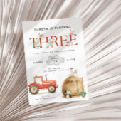 ファーム納屋周囲の庭おもしろい第3誕生日 招待状