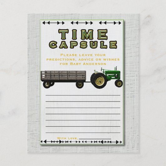 ファーム納屋周囲の庭トラクタータイムカプセルベビーシャワー (正面)