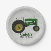 ファーム納屋周囲の庭トラクターバースデーパーティカスタムー ペーパープレート (正面)
