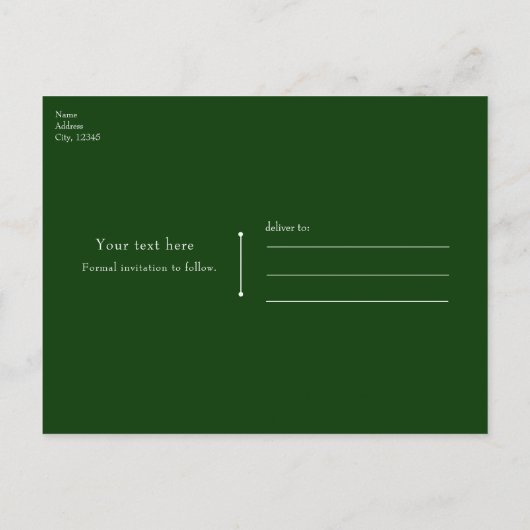 ファーム納屋周囲の庭トラクター保存日付招待状 案内ポストカード (裏面)