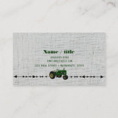 ファーム納屋周囲の庭トラクタ素朴ーカントリーホワイトウッド 名刺 (裏面)