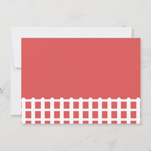 ファーム納屋周囲の庭ベビーシャワー 招待状 (裏面)