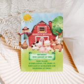 ファーム納屋周囲の庭動物かわいい赤ちゃんシャワー 招待状