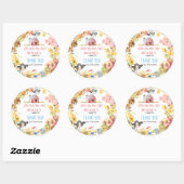 ファーム納屋周囲の庭動物誕生日サンキュー ラウンドシール (シート)