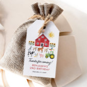 ファーム納屋周囲の庭動物誕生日メッセージカード ギフトタグ