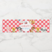 ファーム納屋周囲の庭動物誕生日 ペットボトルラベル (シングルラベル)