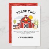 ファーム納屋周囲の庭誕生日サンキューカード サンキューカード (正面/裏面)