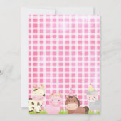 ファーム納屋周囲の庭1st誕生日パーティの招待状ガール 招待状 (裏面)