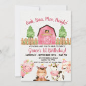 ファーム納屋周囲の庭1st誕生日 招待状 (正面)