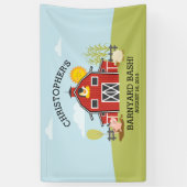 ファーム納屋周囲の庭Bashバースデーパーティバナー 横断幕 (縦)