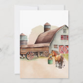 ファーム素朴アニマルトラクターボーイズ誕生日 招待状 (裏面)