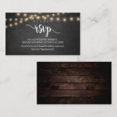 ファーム素朴ウッド、ストリングライト、RSVP応答Encl エンクロージャーカード (正面/裏面)